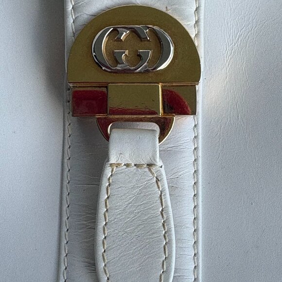 Vintage Gucci White Leather Shoulder Bag – 1960s/1970s Italian Classic - Picture 5 of 10